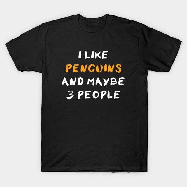 Penguins And 3 People T-Shirt by ninarts